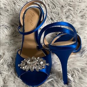 Blue sandal heels